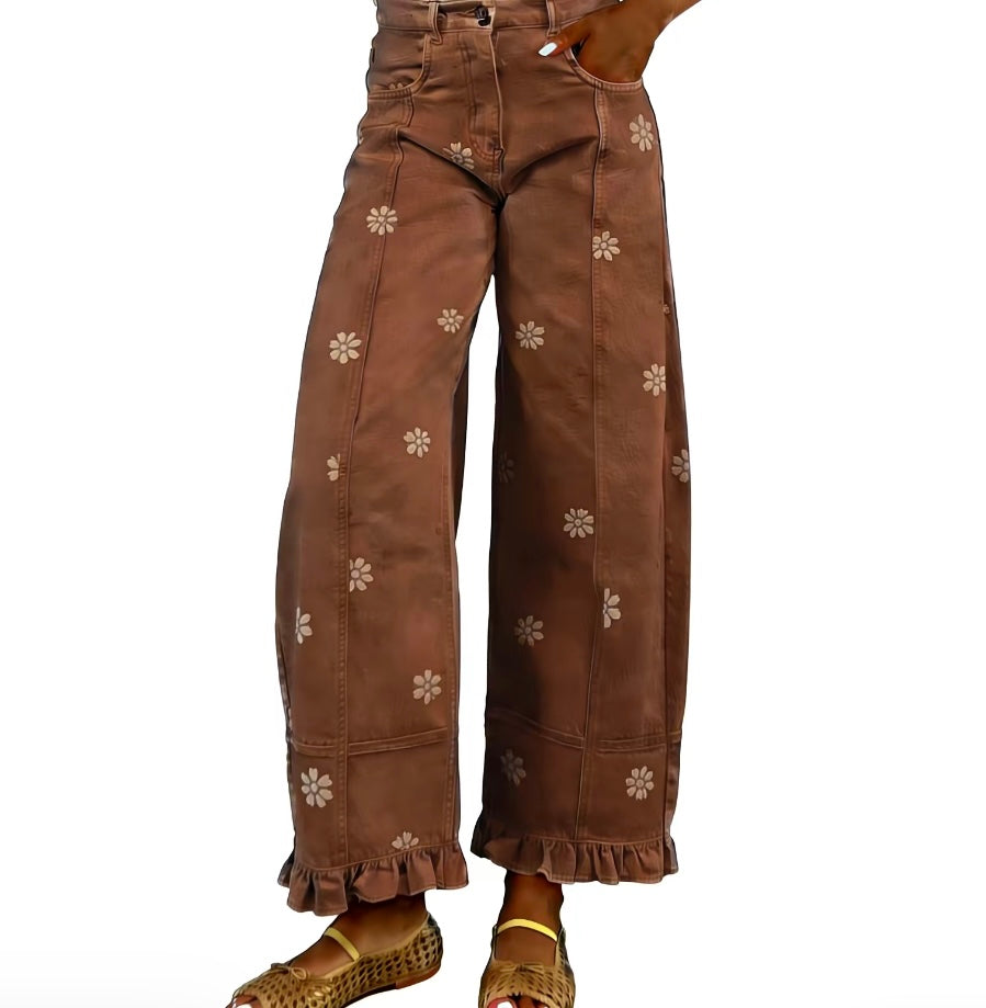 Floral Barrel Jeans