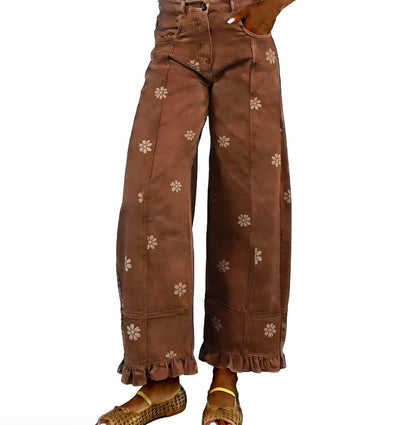 Floral Barrel Jeans