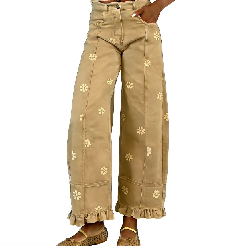 Floral Barrel Jeans
