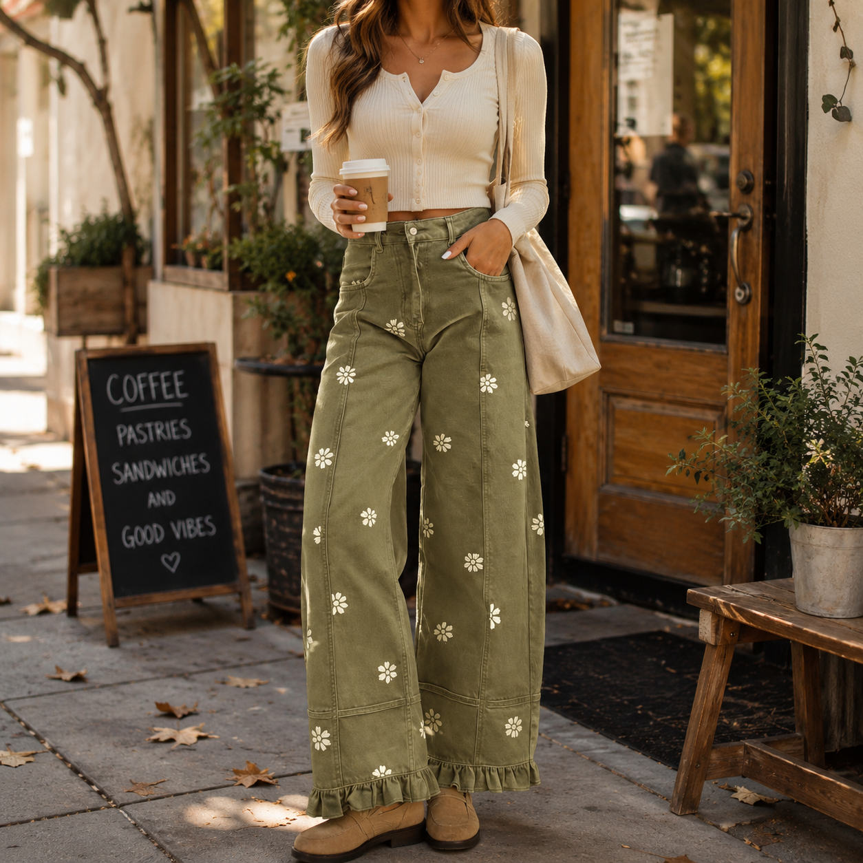 Floral Barrel Jeans