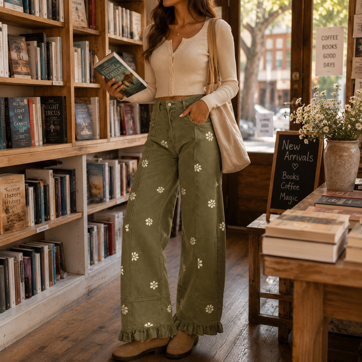 Floral Barrel Jeans